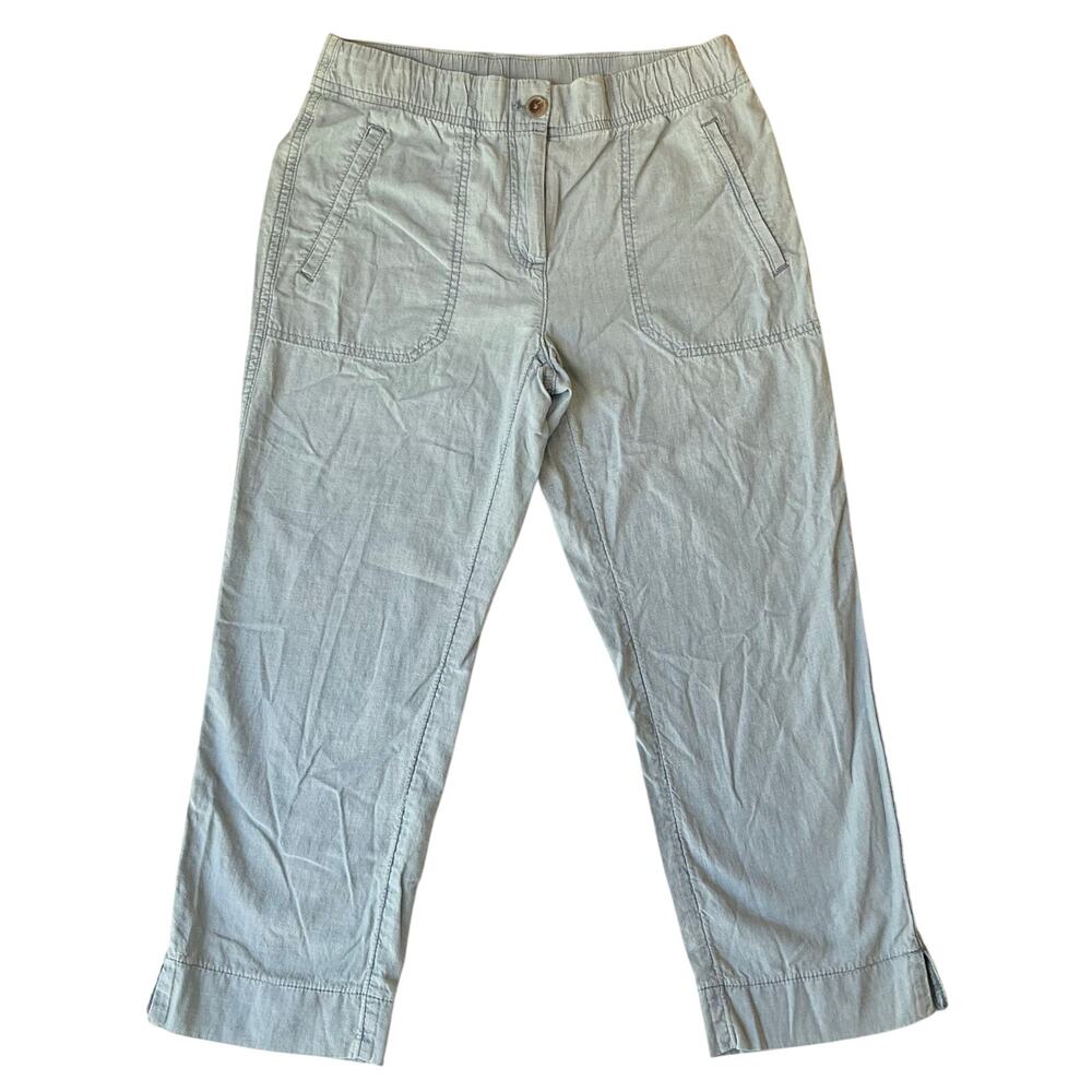 Chico’s Women Crop Jeans size 0 US Blue Mid Rise Loose Straight Leg Lightweight